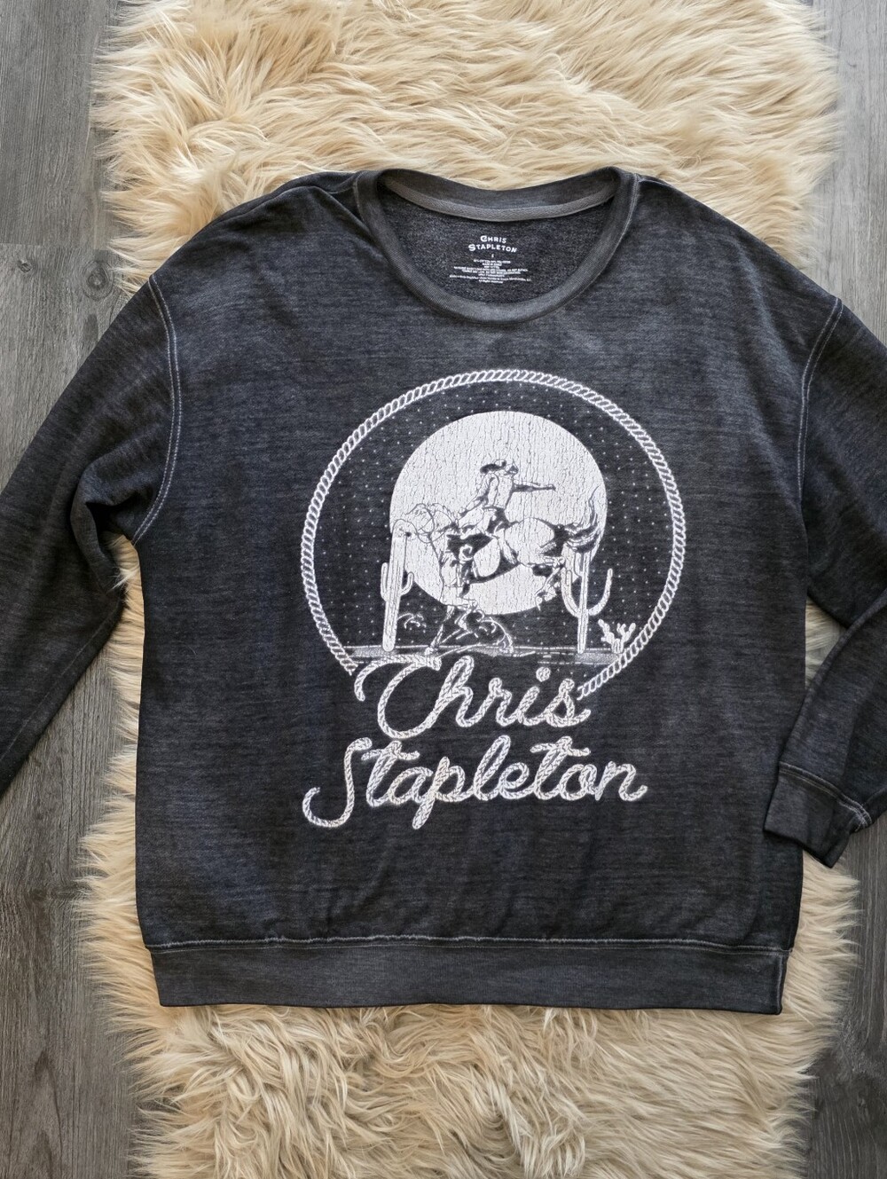 Chris Stapleton Graphic Pullover Sweatshirt - Charcoal with White Print Small